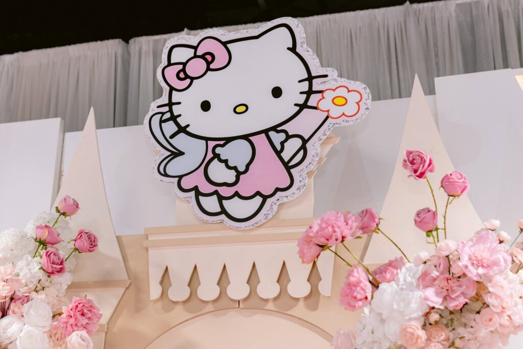 Hello Kitty birthday decoration with flowers