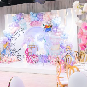 Whimsical tea party decoration backdrop